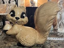 vintage chipmunk figurine Holding Acorn Hand Painted Signed Pottery Ceramic  picture