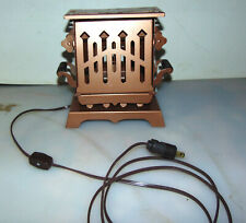 ANTIQUE REPURPOSED TOASTER TABLE LAMP  light industrial WITH FLICKER BULB picture