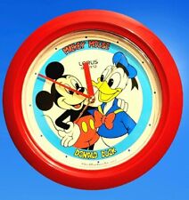 Vintage Walt Disney Lorus Quartz Mickey Mouse Donald Duck Working Wall Clock picture
