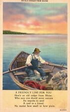 Vintage Postcard1930's A Friendly Line For You An Old Codger From Maine ME picture