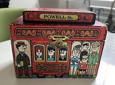 VINTAGE 1960s SANFRANCISCO TRAM MUSICAL JEWELLERY BOX CUTE SHABBY CHIC JAPAN picture