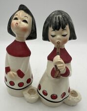 Pair Of Vintage Goebel Hummel Christmas Carolers Candle Holder Germany  Figurine picture