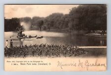 Cleveland OH-Ohio, Wade Park Lake and Fountain, Antique Vintage c1907 Postcard picture