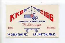 Arlington MA Mass vintage 1965 radio postcard, Don & Barbara Denning, Granton Pk picture