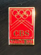 Vintage Collectible Olympics CBS Nagano 98 Metal Pin Back Lapel Pin Hat Pin picture