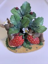 Charming Tails Sometimes Love Is Berry Shy Mouse Strawberry Figurine Fitz Floyd picture