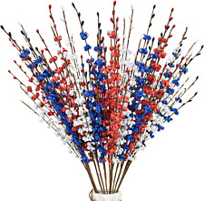 Patriotic Floral Picks 12 Pcs 4th of July Decor 24 Inch Flowers picture
