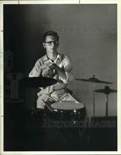 1989 Press Photo Author Donald Barthelme with Drums - hcp22906 picture