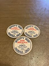 Lot of 3 Milk Caps Wykoff's Dairy Vacaville,Calif. picture