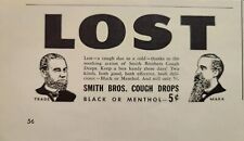 Vintage Print Ad 1942 WWII Smith Brothers Cough Drops Black or Menthol Beards  picture