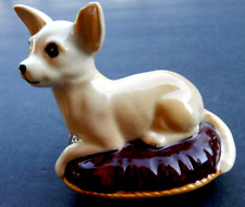 Vintage Beswick England  Chihuahua on Pillow Bed Dog Figurine Stamped. 3
