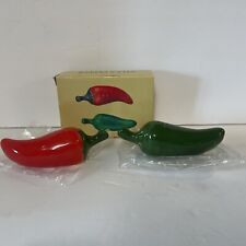 Tabasco Salt & Pepper Shakers Ceramic Red & Green-Salsa Spice Kitchen picture