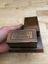 First Federal Savings Elgin Piggy Bank Banthrico Vintage Banker Collector NO KEY picture