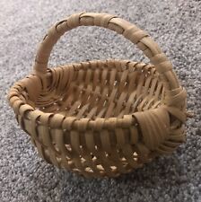 Vintage Handmade Split Oak Miniature Basket 6” x 5.75” x 5.5” picture