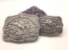 VTG Hesston National Finals Rodeo Rare 1986 Buckle Set Fourth Ed Anniversary  picture