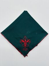 BSA Boy Scouts of America Green & Red Neckerchief Embroidered picture