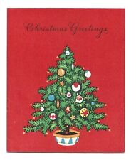 Vintage Christmas Card CHRISTMAS TREE Various BULBS by Sangamon Mid Century picture