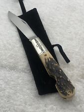 Vintage Russell Single Blade Big Daddy Barlow Stag Handles Made In USA picture