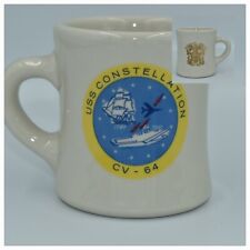 USS CONSTELLATION (CV-64) NAVY VICTORY COFFE CUP MUG RESTAURANT WARE VTG 2 SIDE  picture