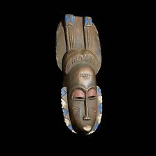 African Mask Handcrafted Wooden Mask Wall Hanging Tribal Gouro Home Décor-7542 picture