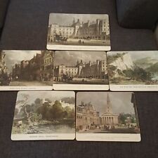 6 Vtg Lady Claire Placemats Trivets England Westminster Chester Derbyshire Bldgs picture