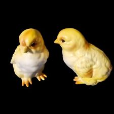 Lefton Pair of Chicken Yellow Japan Porcelain Figurines Vintage No Sticker picture