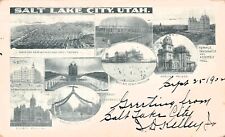 Salt Lake City UT 1902 Mormon LDS Church Tabernacle Knutsford Hotel Postcard C52 picture