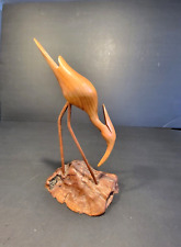 Hand Carved Wood Heron standing on Driftwood picture