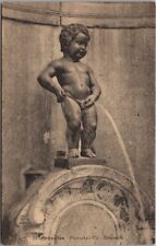 Vintage 1910s BRUSSELS Belgium MANNEKEN PIS Postcard Statue View / Unused picture