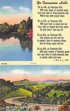 Postcard TN: Ye Tennessee Hills, Poem, Mrs. SL Pitt, Vintage Linen, Unposted picture