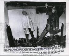 1956 Press Photo Fireman Cpt. Norman Yadon to James Yadon, Walter Siebert fell, picture