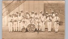 CITY MARCHING BAND bedford ia real photo postcard rppc iowa parade music history picture