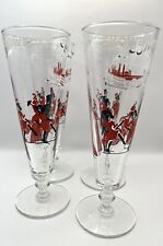 Libbey Showboat Footed Pilsner Beer Glasses Set Of 4 Vintage 8.5