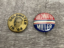 VTG Goldwater In 64 Pinbacks Goldwater Miller Lapel Pins Advertising Political 2 picture