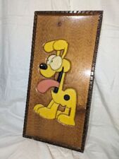 Rare 80s Odie the Dog 3D Wood Wall Art 24x11 Garfield & Friends ,Painted Framed  picture
