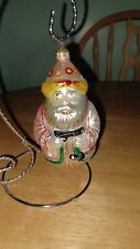 Vintage Poland Glass Christmas Ornament Arabian Sultan Guard Knight Pink picture