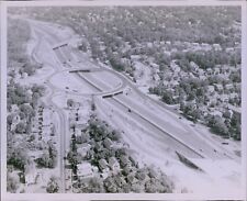 LG772 1961 Original Photo INTERSTATE 93 Roosevelt Circle Mass Highway Medford picture