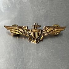WWII US Naval Aviator Pilot Wings Pin Back Balfour 10K Gold Filled  picture