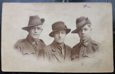 WWI Australia Anzac soldiers DETAIL family? studio photo postcard Gilly Belgium picture