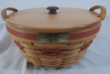 Vintage Signed Longaberger Christmas Collection 1999 Popcorn Basket With lid picture