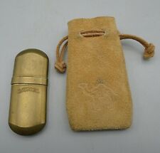 Vintage RJR RJ Reynolds Tobacco Brass #5 Camel Lighter in Suede Drawstring Bag picture