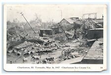 Charleston IL Illinois Tornado 1917 Charleston Ice Cream Company Postcard F6 picture