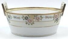 Vintage Nippon Hand Painted Butter Bowl Tub Hand Painted Floral Trimmed Gold  picture