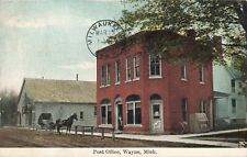 Post Office Wayne Michigan MI Horse & Buggy Dirt Road 1909 Postcard picture