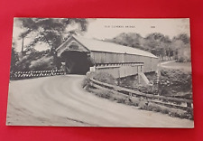 c1940s RPPC Old Covered Bridge UNPOSTED PHOTOLUX American Art Postcard Co. Mass. picture