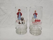 Vintage 1982 Set of 2 ~ Little Orphan Annie Drinking Glasses ~ 16 oz. picture