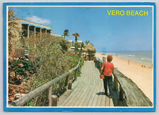 Postcard Vero Beach Florida Beach Boardwalk Beach Seniors 1985 picture