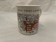 VTG 1986 Hallmark Mug Mates Coffee Cup Funny Relax There's A Woman on the Job picture