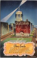c1940s CHICAGO, Illinois Postcard CHEZ EMILE FRENCH RESTAURANT / Curteich Linen picture