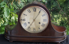 Antique 1900 Hamburg German Mahogany Mantle Clock RUNS - VIDEO - Junghans Style picture
